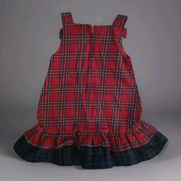 RARE EDITIONS girls CHRISTMAS Plaid Rudolph Jumper/Dress! Size 5T - MC1 - Picture 2 of 7